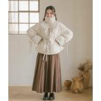 ダウンコート ダウンジャケット リボンダウンジャケット レディース