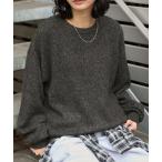 セーター ニット 「帯電防止/ウォッシャブル/アンチピリング」 ミックスヤーン オーバーサイズ クルーネックニット メンズ レディース