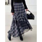 ショッピングスカート スカート 「追加生産」異素材使いティアードスカート