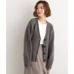 カーディガン ケーブルアクセント Vネックカーディガン レディース