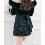 スカート 「Belle Charme」バックリボンツイードスカート