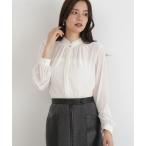 ブラウス シャツ ベルベットコンビギャザーブラウス レディース