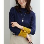 tシャツ プリーツ素材配色デザインプルオーバー レディース