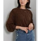 tシャツ フリルジャカード素材プルオーバー レディース