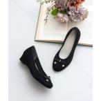 ショッピングウェッジソール パンプス メタルアクセントリボンハーフウエッジパンプス(204-55129)JELLY BEANS(ジェリービーンズ)