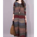 ワンピース パッチワークロングワ
