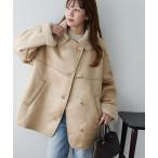 ムートンコート ボアコート フェイクムートンミドルコート レディース