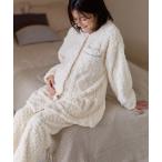 マタニティ ケーブル柄フリースパジャマ（マタニティ/ 妊婦服）授乳楽々 妊婦服 産前・産後対応