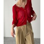 ショッピングサマー カーディガン 「CANAL JEAN」 ニットカーディガン ONE SIZE レッド レディース