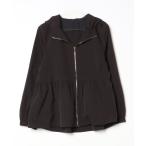 ショッピングヘムフレアフーディブルゾン 「Pierrot」 ブルゾン M ブラック レディース