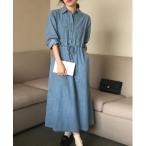 ワンピース デニムシャツワンピース
