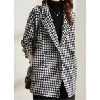 ジャケット テーラードジャケット 千鳥格子柄ダブルブレストジャケット レディース