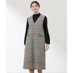 ショッピングツイード ワンピース 「Anniversary　Piece」「尾州素材」ツイードジャンパードレス