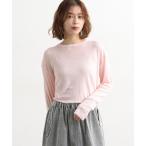 ショッピングクリップ tシャツ 「吸湿発熱・吸放湿性」ウールミックスシアークルーネックプルオーバー「プラスサイズあり」 レディース