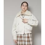 ショッピングnano ブルゾン アウター ボア衿付きコーデュロイ中綿ブルゾン レディース