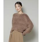 ニット セーター クロップドワイド起毛加工ニットトップス レディース