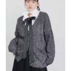 カーディガン ラメシャギーカーディガン レディース