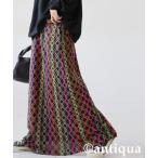 スカート カラフル刺繍ロングスカート