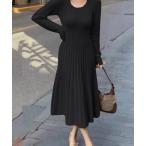 ショッピングニットワンピース ワンピース プリーツニットワンピース