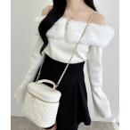 ショッピングオフショルダー ニット セーター 2Wayエコファーオフショルニット レディース