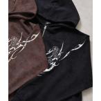 ショッピング薔薇 パーカー トライバル薔薇デザイン ダブルZIPパーカー メンズ レディース