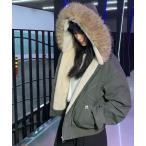 ブルゾン アウター 「秋冬新作」2WAYステッチ入り裏ボアファー付きブルゾン レディース