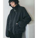 ショッピング中綿 ステンカラーコート コート 襟バイカラーダブルファスナー中綿コート レディース