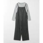 ショッピングサロペット サロペット オーバーオール コードレーン サロペット+カットソー グレー「A DAY IN THE LIFE」 レディース