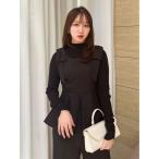 ショッピングリボン オールインワン ショルダーリボンペプラムオールイン レディース