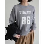 ニット セーター ナンバースウェットライクニットトップス レディース