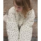 ショッピングコーデュロイ ダウンコート ダウンジャケット 小花柄コーデュロイ中綿ジャケット/small floral corduroy cotton batting short