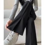 パンツ フロントスリットフレアパ