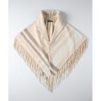 ストール マフラー 「HONEYSUCKLE ROSE」チェック柄ポンチョストール（チェック柄/起毛素材/保温性/ボタン付き/フリンジデザイン） レデ