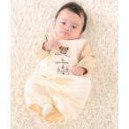 ベビー服 ロンパース 裏毛クマパッチ長袖2wayオール(50~75cm)
