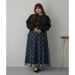 ショッピング大きいサイズ スカート 「大きいサイズ」チュールレイヤードマーメイドスカート