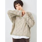tシャツ 透かし柄ふくれジャカードプルオーバー レディース