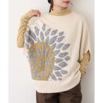 ベスト ジレ ダリア ジャカード 背面Vネックベスト 前後着用可 レディース