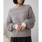 ニット セーター メッシュボーダーインナーセットニット レディース