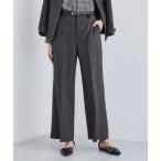 スラックス パンツ 「洗える／通勤／スーツ」メランジストレッチ ワイドパンツ レディース
