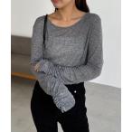 tシャツ 「前後2WAY」テンセルウール袖ギャザーロンT レディース