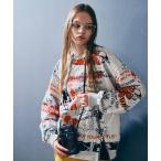 トレーナー スウェット M2575 ENJOY プリント ZIPトレーナー レディース