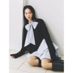 ワンピース リボンタイコンビニットチュニック