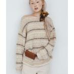 ショッピングニット ニット セーター マルチボーダールーズニット レディース