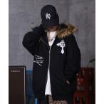 パーカー AW クロスモチーフ 裏起毛 ファー プリント ジップパーカー ユニセックス 「MAROCORE」 メンズ レディース