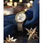 腕時計 「OLIVIA BURTON/オリビアバートン」 セレスティアル - 34mm ムーン ホワイト＆ゴールドメッシュ レディース