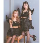 ショッピングセクシー コスプレ コスプレ セクシー デビル へそ出し ツイン 堕天使 フレアスカート ハロウィン 5点セット