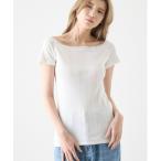 インナーシャツ 肌着 綿100％針抜きレース付きスクエアネック半袖 レディース