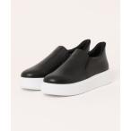 ショッピングクールビズ スリッポン 「ALPHA CUBIC」本革・撥水 厚底 プラットフォーム スリッポン スニーカー レディース