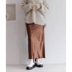 ショッピングスカート スカート 「ヒップラインが出すぎない」サテンナロースカート