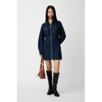 ワンピース ZIP UP DENIM ミニドレス